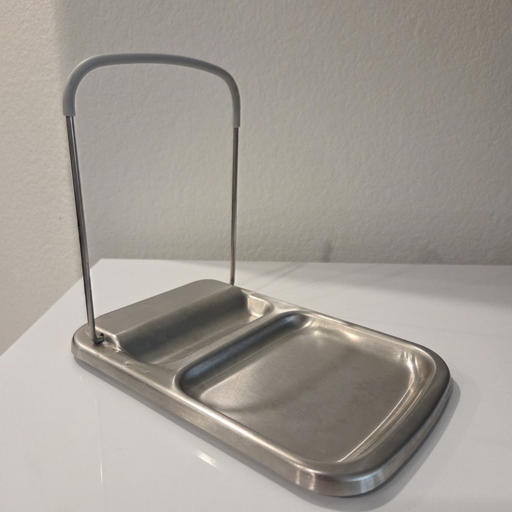 Oxo Kitchen Utensil Pot Lid Holder Stand Stainless Steel